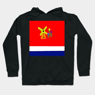 Sporty Netherlands Design on Black Background Hoodie